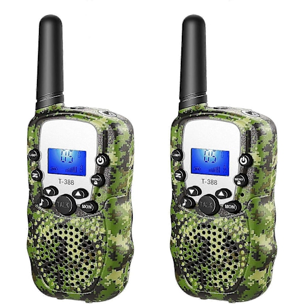 Walkie Talkies för Barn - Lång Räckvidd, Sekretess, Röstaktivering, Ficklampa [DB] Green