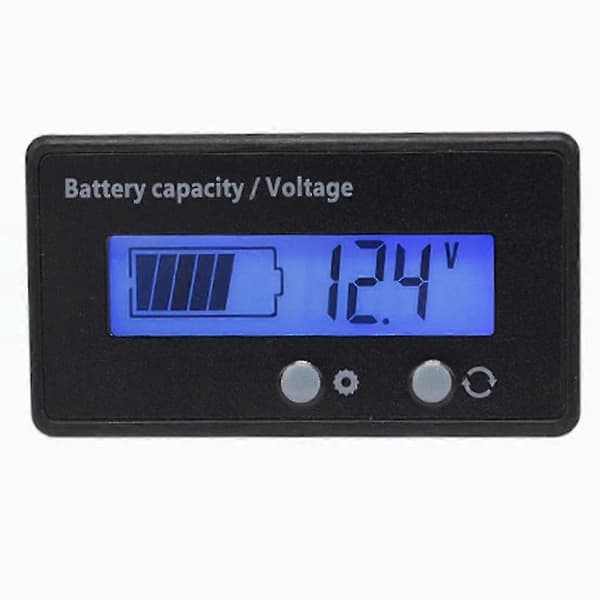 12v-48v LCD Batterikapacitetsindikator Digital Voltmeter Monitor Spänning db White