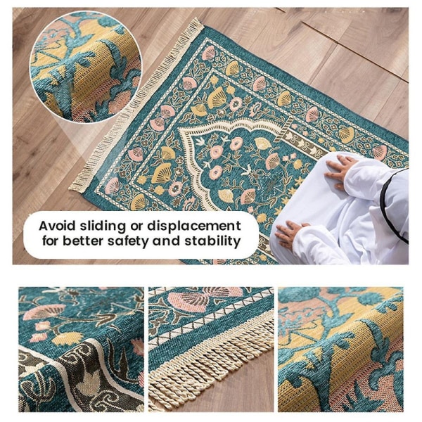 Tilbedelsest teppe Kneeling Matte Tilbedelse Teppe Tilbedelse Matte Bønn Gulvmatte Tilbedelse Kneel Teppe Grønn [DB] Green