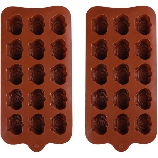 Silikonechokoladeformesæt: 2 kroneforme til varm chokoladebomber og kagedekoration