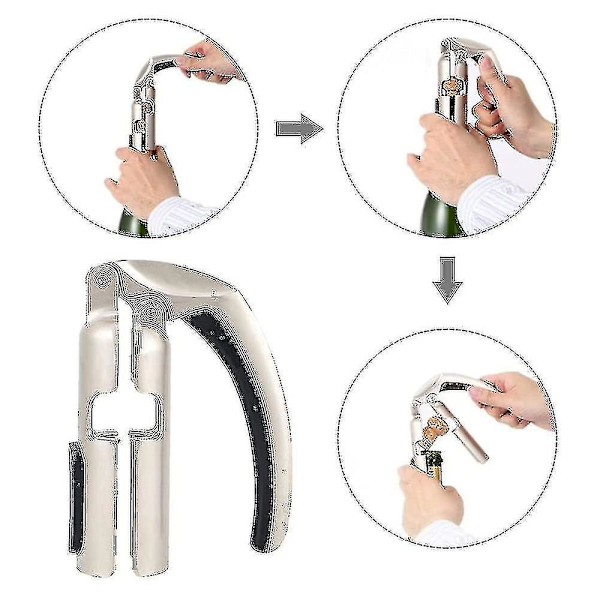Champagne Flaskeåbner Mousserende Vinkorketrækker, Bar Krukke Korketrækker Champagne Corkscrew tao  [dB}