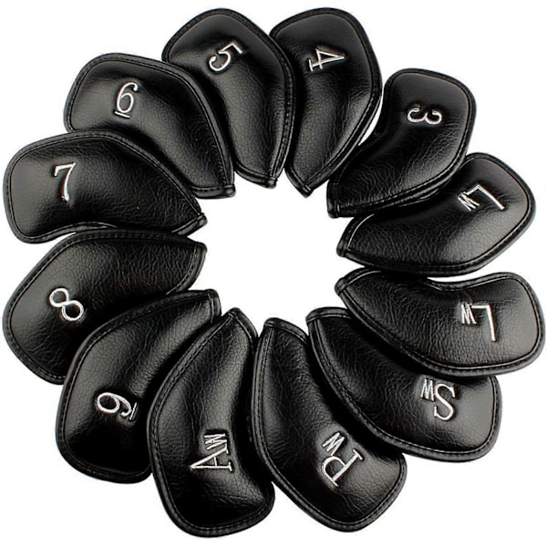 12 stk. eller 1 stk. Tykke Syntetiske Læder Golf Jern Headcovers Sæt Headcover Passer til Alle Mærker Callaway Ping Taylormade Cobra Etc. db