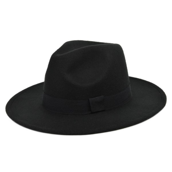 Retro Rancher Hat leveällä reunalla Vintage-tyyli miesten huopahattu lomavaruste Black