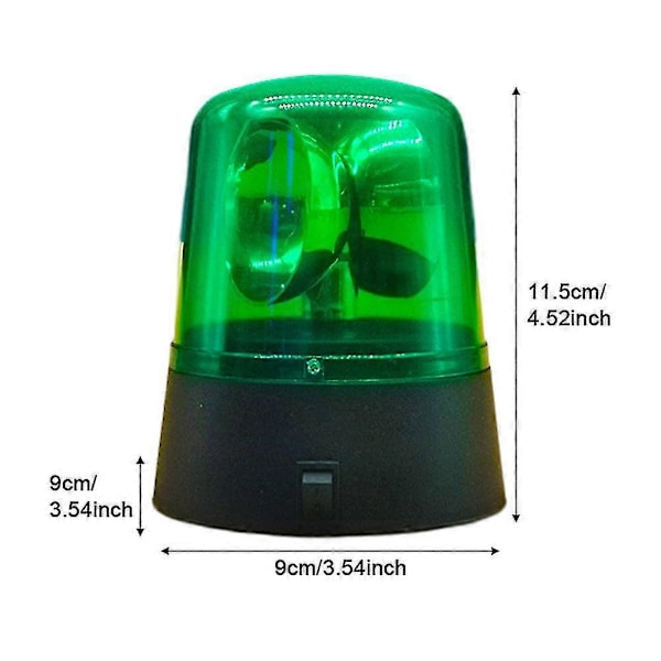 3-tums Nattklubb Scen Effekt Stroboskoplampa Batteridriven 360 Graders Roterande [DB] Green 1PC