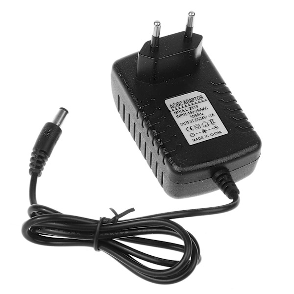 EU-stik AC 100V 240V Adapter DC 24V 1A 5.5x2.1mm Server Strømforsyning Oplader [DB]