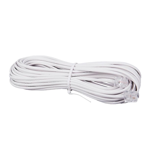 1pcs 10m Rj11 Telephone Connector Extension Cable White [DB]