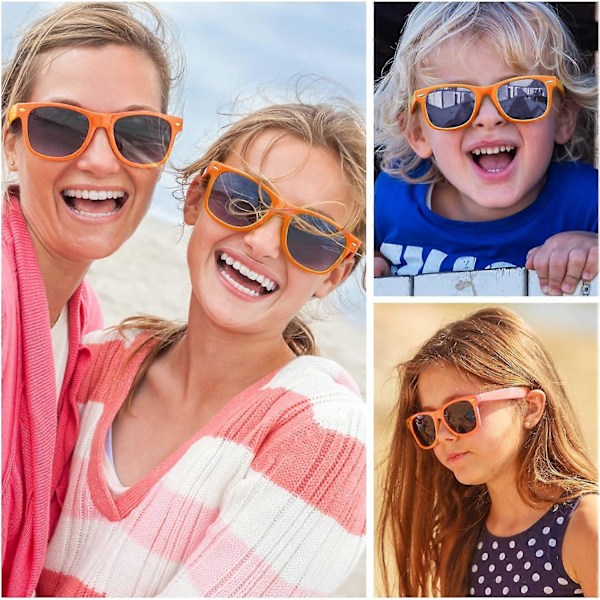 12-pack Solglasögon i Neonfärger, Festfavoriter, Godispåsefyllnad, Bulk för Födelsedagsfest, Strandfest, Poolparty, 12 Färger{ DB} Orange