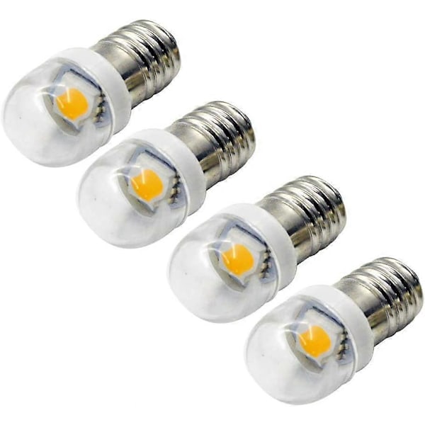 4 stk. 3V 0,2W E10 LED Pærer 5050 1SMD Hvid 3000K LED Pære Udskiftning Opgradering til Forlygter Lommelygter Fakkel Lys db