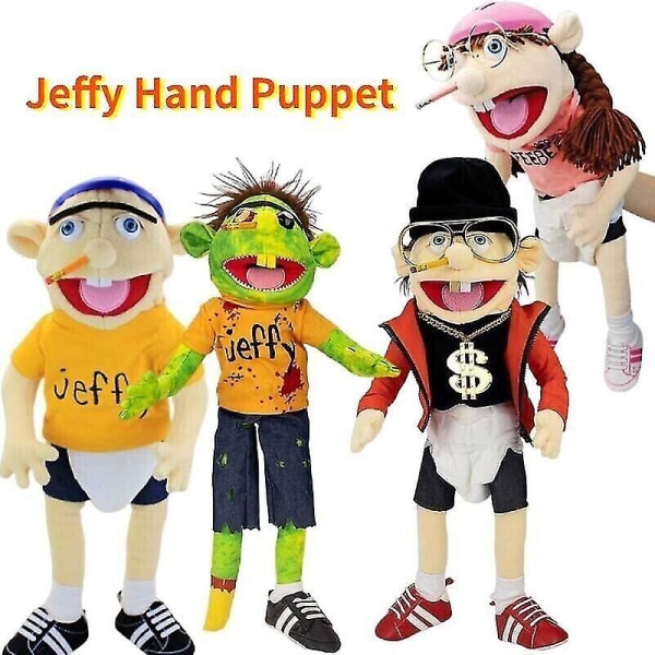 60cm Jeffy och Feebee Handdocka Stor Mjuk Docka Plyschleksaker Dockteater Barn Present [DB] Jr