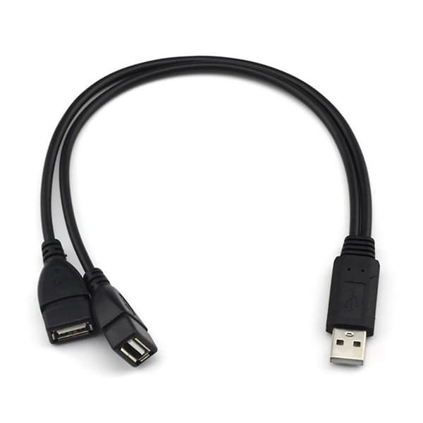 USB Splitter USB 2.0 Y Splitter Opladningskabel 1 Han til 2 Hun Strømkabel [DB]