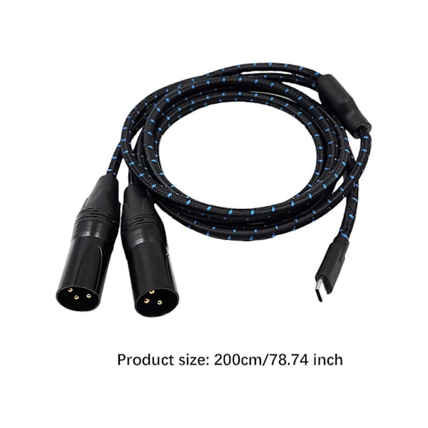 Type C til 2 XLR 3 Pin Type C til XLR Hann Hann til Hann USB C til 2 XLR Hann 50cm [DB] 200cm Optional