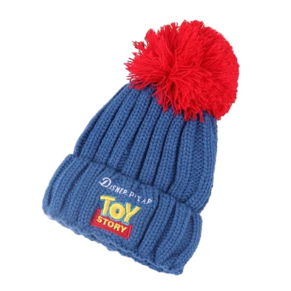 Børne Udendørs Termisk Tyk Strikket Bobble Hat Tegneserie Batman Superman Toy Story Spiderman Beanie Vinter Varmt Pom Pom Cap [DB] Toy Story