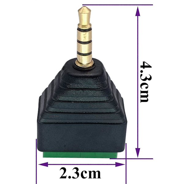 Pole 3.5mm Skruklemme 3.5mm (1/8) Stereo Trrs Audio Hann Til Av 4 Pin Hunn Skruklemme Dobbelspor Hodetelefon (5 Stykker/hann) db