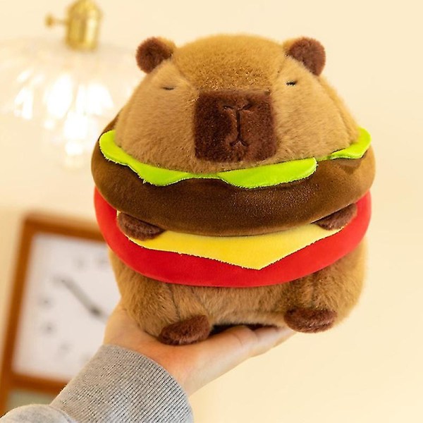 Kawaii söt hamburg Capybara plyschleksak fluffty plyschdocka simulering Capibara [DB] Brown 26cm