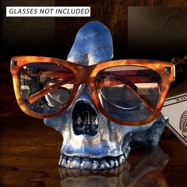 Glasögonhållare Hartsskalleformad Solglasögonhållare Gotisk prydnad Heminredning-FÄRG：Silver