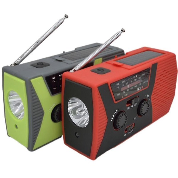Radio håndsving, solcelledrevet radio, NOAA-radio, håndsvingradio, solcelledrevet radio, radio DB Red