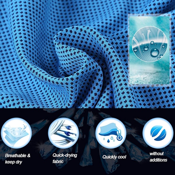 Mikrofiberhandduk, Cool handduk snabbtorkande - superabsorberande, sporthandduk, resehandduk 30x80 cm