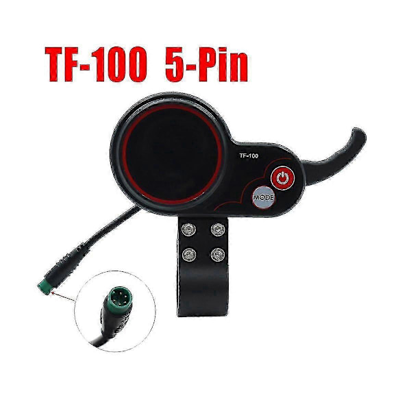 TF-100 Display Dashboard 5Pin+3PIN Tenningslås Nøkkel Scooter Skateboard Speedometer for Elektrisk Sc [DB]