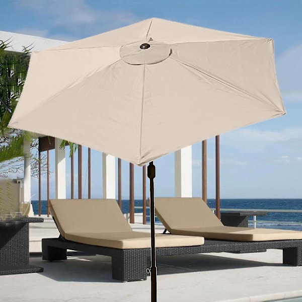 3m 6 ribber parasol udskiftning baldakin dække udendørs paraply skygge baldakin anti-ultraviolet (ekskl. paraply stel, kun paraplydug) [db]