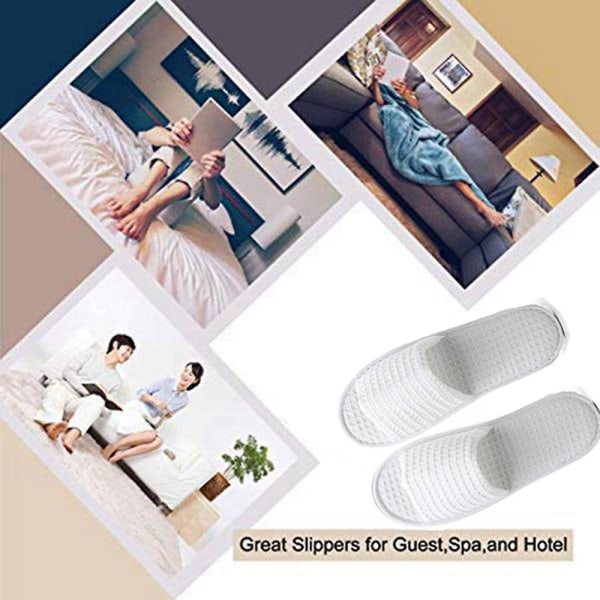 Spa Slippers, 5 Pairs Open Toe Toe Disposable Slippers Fit Size For Men And Women For Hotel Home Gu