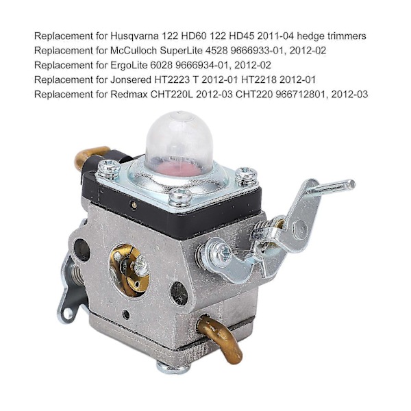 Forgasserutskifting for Husqvarna 122 HD60 HD45 Trimmer - Aluminiumlegering 523 01 24-01{ DB}