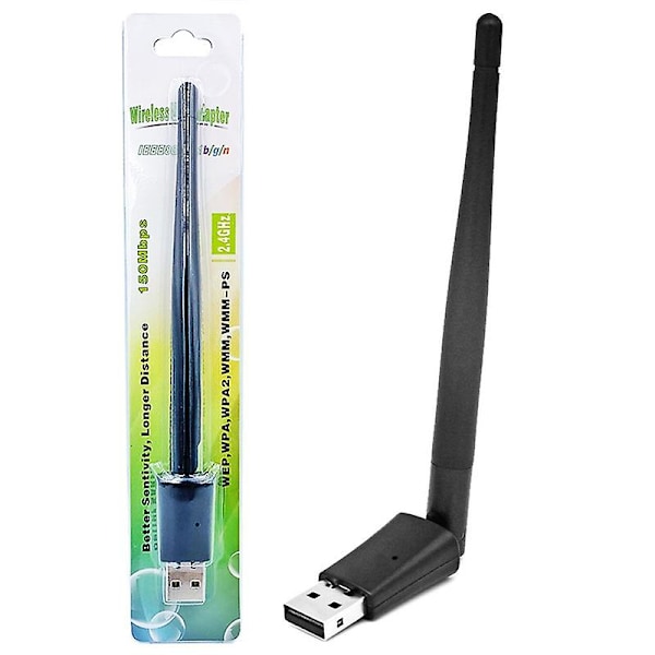 Mt7601 USB WiFi Trådløst Netværkskort Adapter Med Antenne Til TV Set Top Box [DB] Black