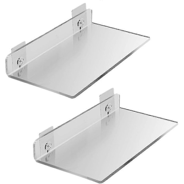 Flytande Hyllor Set om 2 - Utöka enkelt Väggutrymmet - Akryl Liten Vägg Hylla För Sovrum, Badrum, Spelrum, Vardagsrum, Kontor [db] 20*10cm