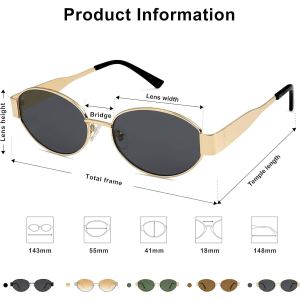 SOJOS Retro Oval aurinkolasit yhteensopivat naiset miehet trendikkäät aurinkolasit klassiset sävyt UV400 suojaus SJ1217_SSDLV DB Gold-Grey