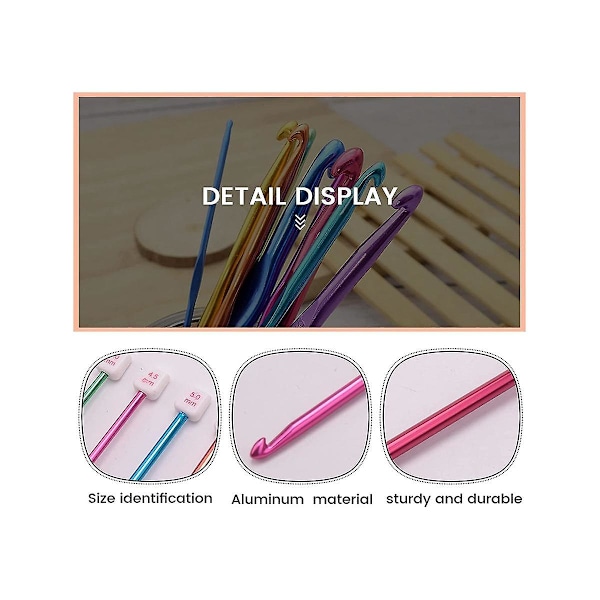 Tunisian Crochet Hooks Set, 11 Packs Tunisian Crochet Hook Afghan Aluminum Crochet Needle (2mm To 8mm