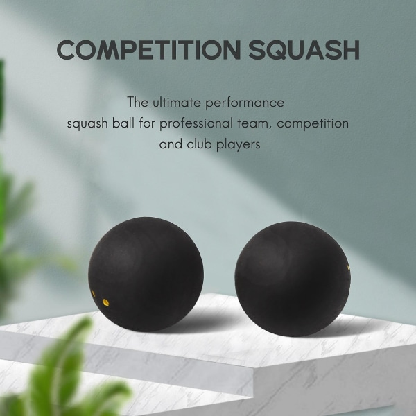 Squashball To-gule prikker Lavhastighets Sports Professional Player Konkurranse Squash (2 stk)