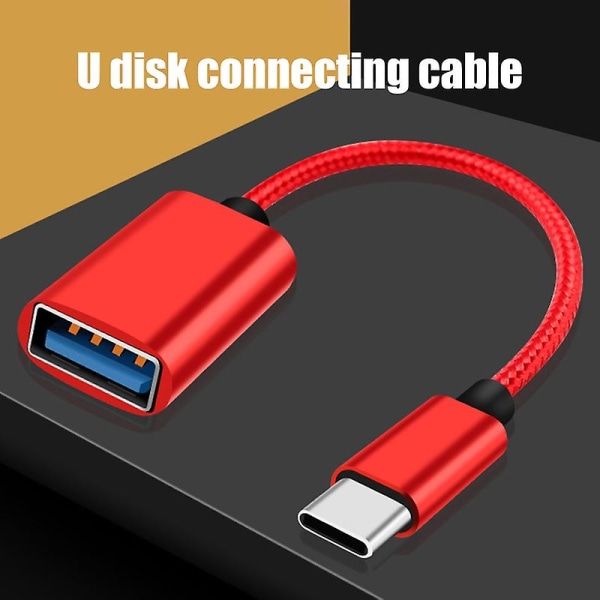 Nylon flätad Otg Adapter USB Datakabel Mikro Adapter Kabel U Disk Adapter Kabel Jikaix Blue
