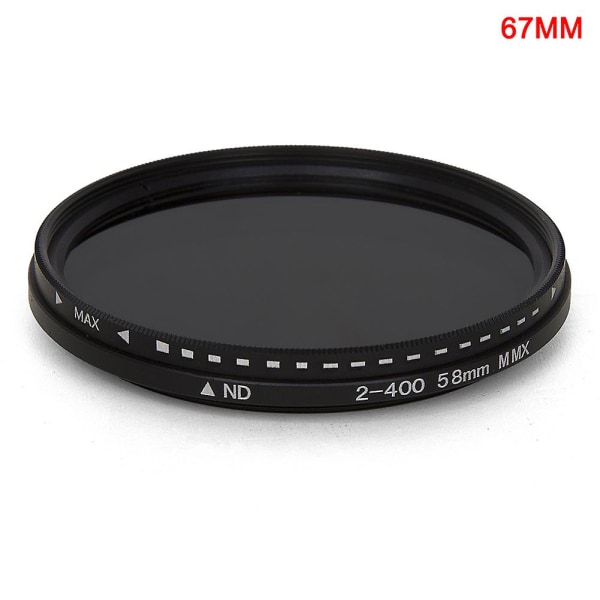 Fader variabelt Nd-filter Justerbart Nd2 til Nd400 nøytral tetthet for kameralinse-STØRRELSE: 67 mm