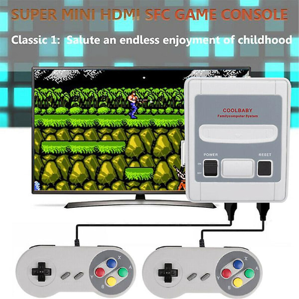 621 spill 1080p innebygd spillkonsoll 2 kontrollerspiller hdmi-tv-håndkontroller Db US Plug