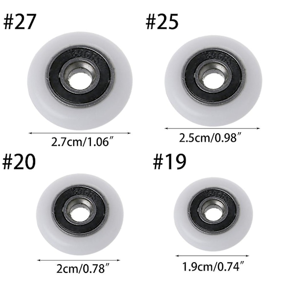 8 Stycken Lager-Rullhjul 18.5/20//25/27mm Skjutdörr Litet Hjul Rum [db] 20mm