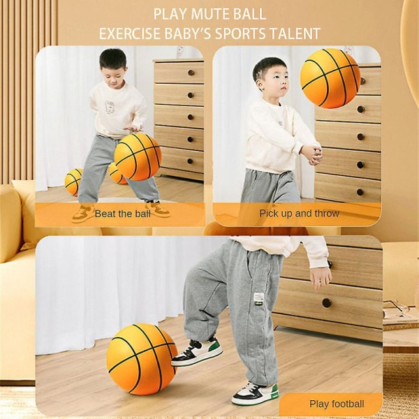 Tyst basketboll av skumgummi för inomhusträning, storlek varierar, nätset Db yellow 21cm