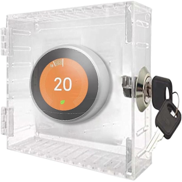 Termostatdeksel, Universell Termostatlåseboks med Lås, Klar Stor Termostatbeskyttelse for Termostat på Vegg, Termostatpanel Låsebeskyttelse F [DB] With Key