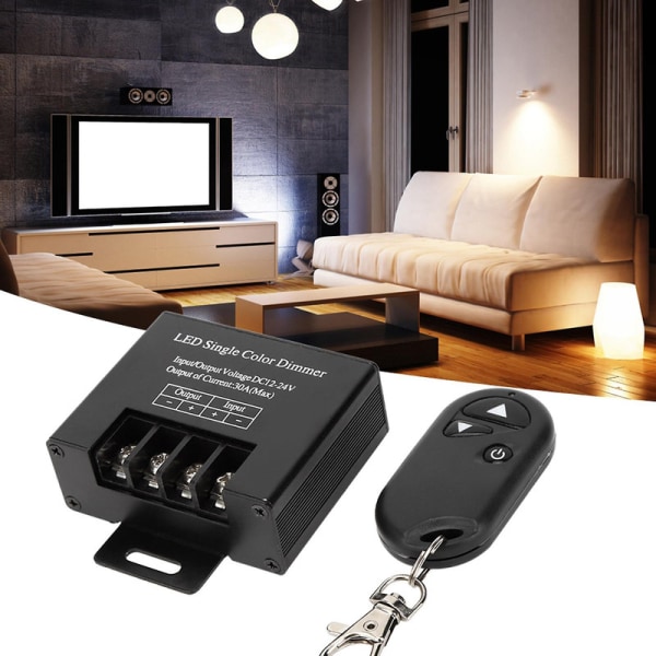 30A DC12/24V troller - 720W, 3 nøkler RF dimmer {DB}