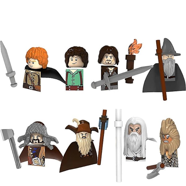 Nye middelalderlige dværg orke troldmand hobbited figurer tilbehør modelbyggeklodser lotr mursten legetøj til børns gaver Db Set 10