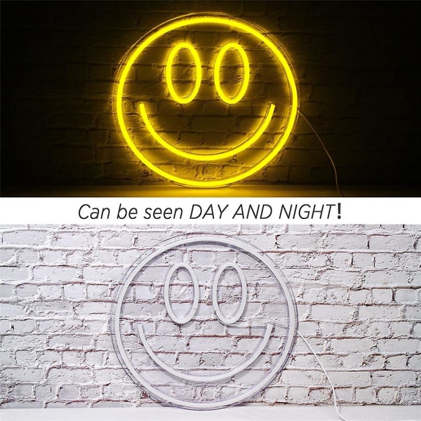 Hymynaama Neon-kyltti Led Neon-valo Seinäkoriste Hymiö Valo Ylös Merkit Makuuhuone Lapsille Huone Hääkoriste [DB]