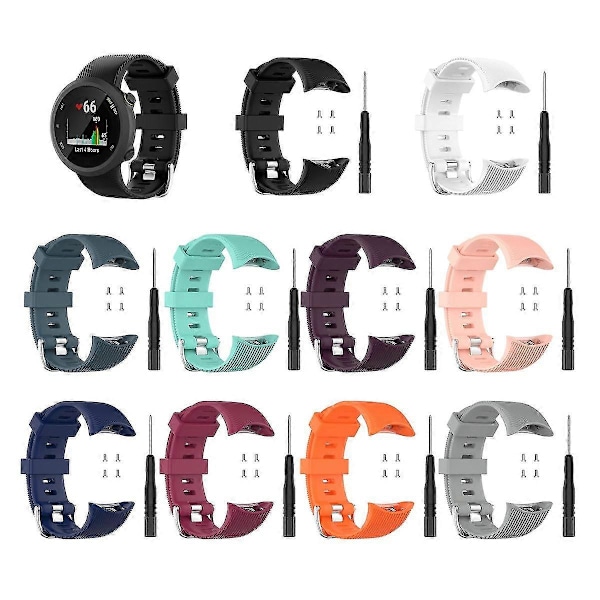 Erstatningsklokkereim for Garmin Forerunner 45 / 45s Smartklokke Reim Silikon Klokkeveske for Garmin Forerunner 45 45s Armbånd [DB] black strap