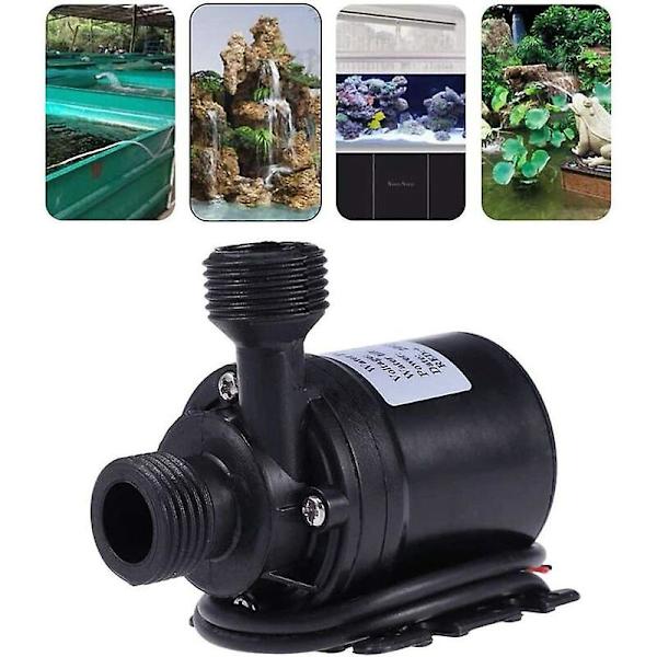 Elektrisk børsteløs fontenepumpe, 800l/t 5m børsteløs nedsenkbar vannpumpe for DC 12v vannsystem, Fonepro 12v mini vannpumpe svart