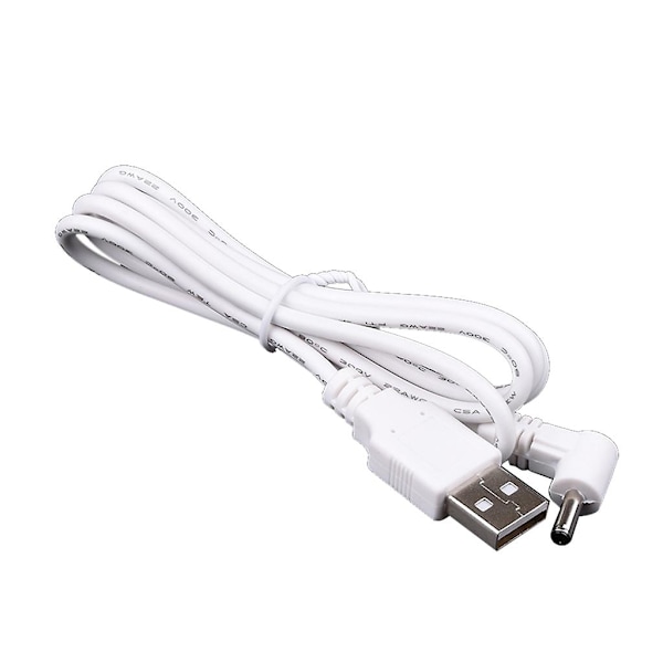 USB hane till 90 graders 3,5 mm x 1,35 mm för DC-strömstickpropp hane 5V kabel 100 cm/3,3 fot [DB] White