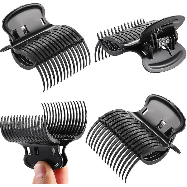 Hair Curler Claw Clips Replacement Roller Clips For Women Girls Hair Section Styling (12 Pieces, Black)