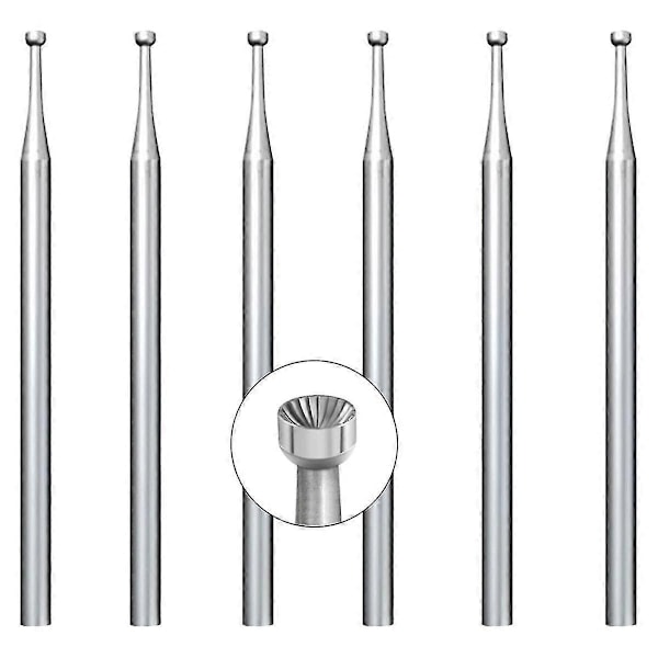6 kpl 1,6 mm pyöreä kuppiterä - 3/32 tuuman varsi langanpyöristysterät korujen hiontaan [DB]
