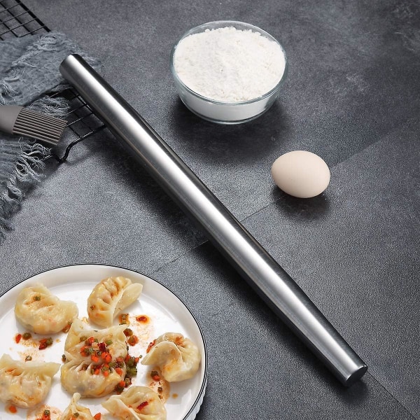 Stainless Steel Rolling Pin Matte Finish For Baking Pizza Dough, Pie, Cookie, Essential Kitchen Utensil Gift Ideas Gor Bakers