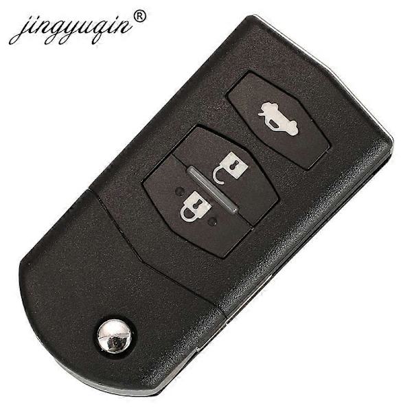 2/3-knapps Fjärrnyckelskal Vikbart Fällbart För Mazda 2 3 5 6 CX-7 / CX-9 / MX-5 Med Oskuren Blad Ersättning DB 3BTN Big Holder