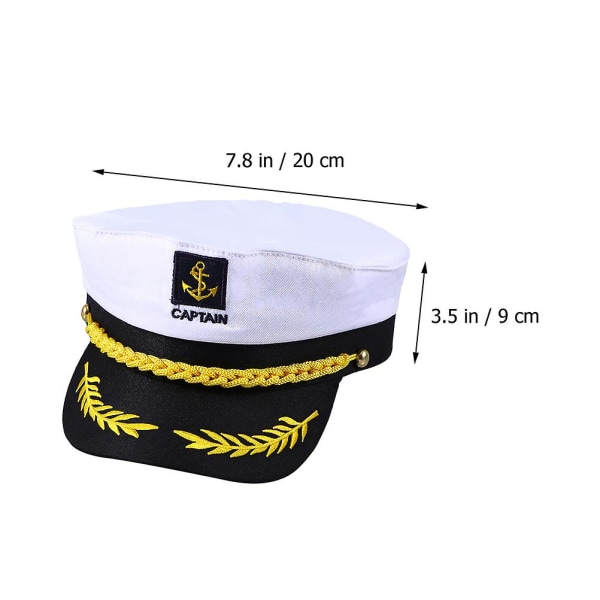 2 stk. Kaptajn Hat Scene Performance Kostume Hat Fest Cosplay Navy Hat Kostume Fest Hat