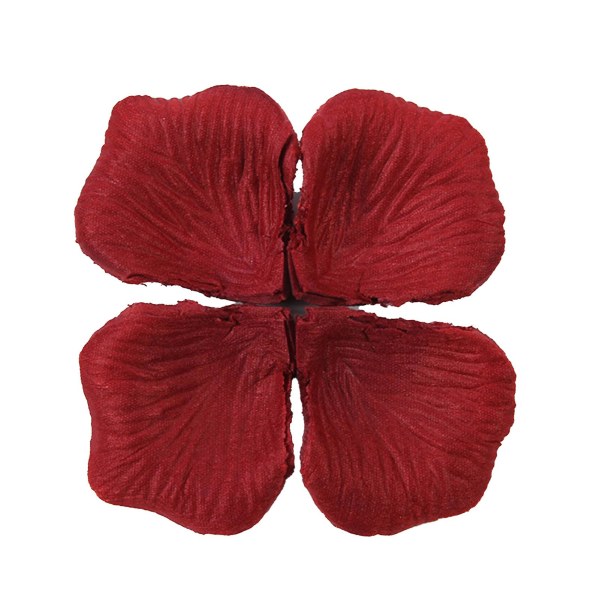 1200 stk/12 pose Attraktivt kunstig roseblad Bred applikasjon ikke-vevd stoff Realistisk gjør-det-selv falske blomsterblad til bryllup Jikaix Wine Red
