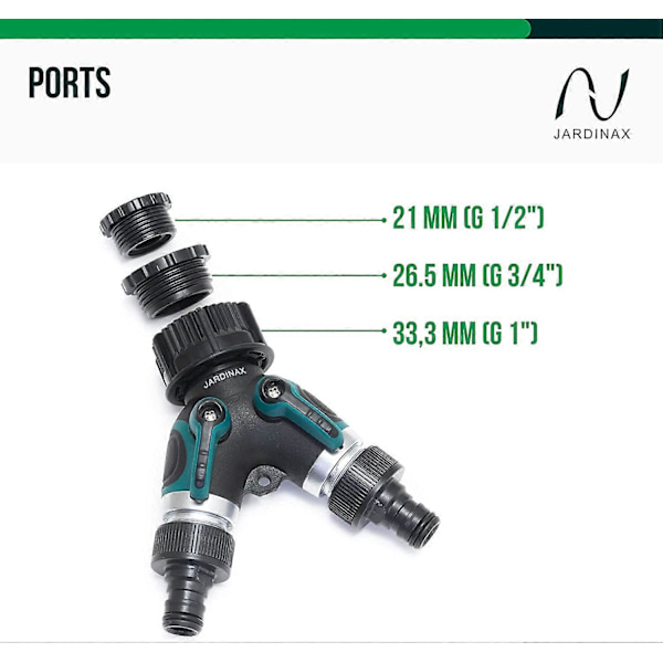 2-veis 1, 1/2 & 3/4 tommers hageslange splitter - hageslange y-kobling - 2 krets hageslange valg [DB]
