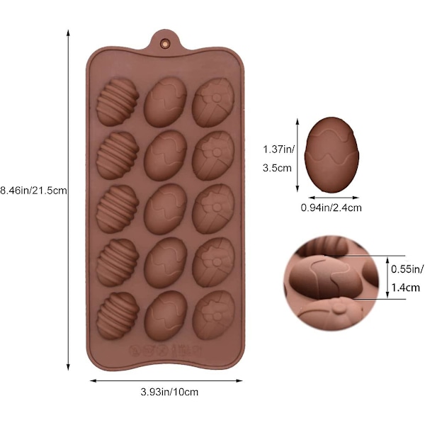 3-pakke påskeforme, påskeægforme lavet af chokolade